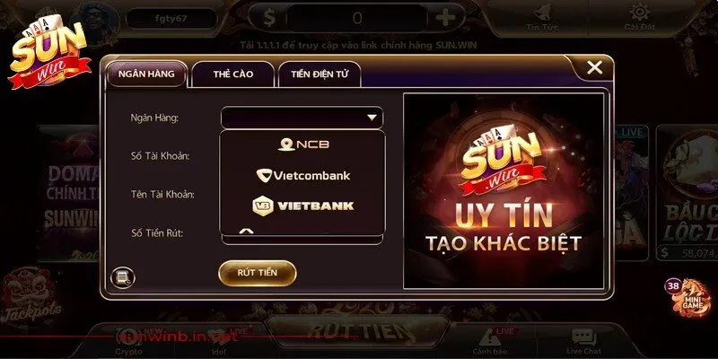 Rút Tiền Sunwin Nhanh Gọn Chỉ Với 3 Bước Đơn Giản 3 Sunwin Người dùng nhập các thông tin cần thiết để thực hiện rút tiền Sunwin
